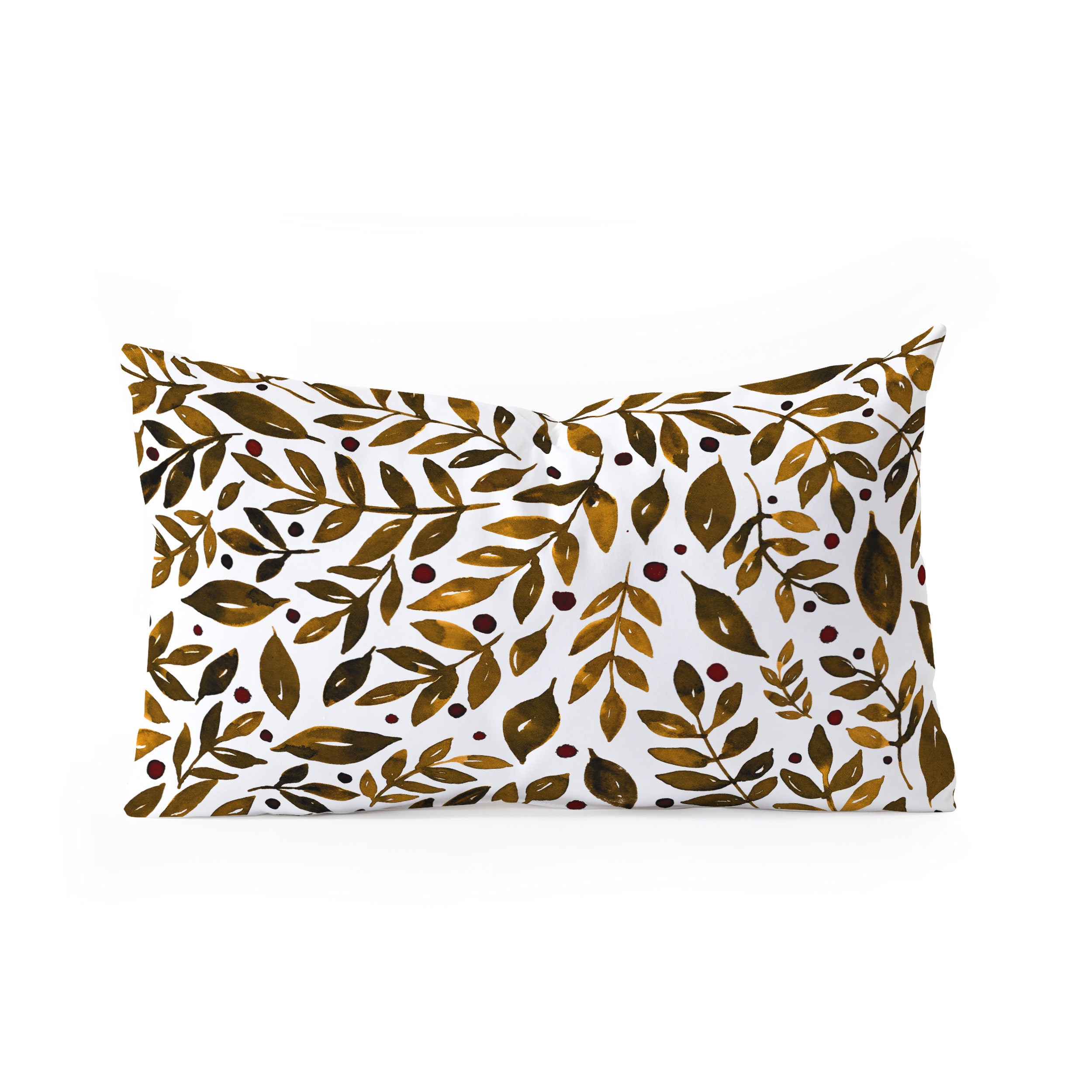 Autumn Branches by Angela Minca - Oblong Throw Pillow 23" x 14" - Image 0