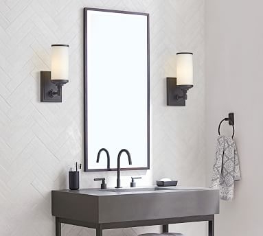 Matte Black Kensington Slim Rectangular Mirror, 20 x 42" - Image 4