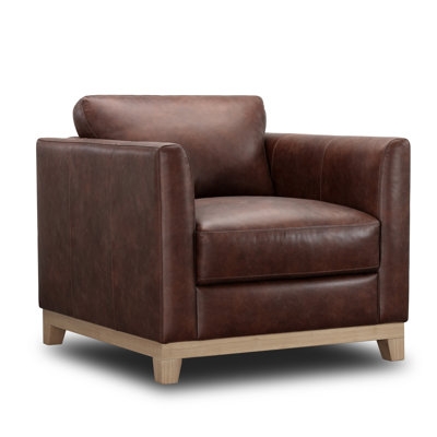 Jacobs 34.6'' Wide Genuine Leather Top Grain Leather Club Chair - Image 0
