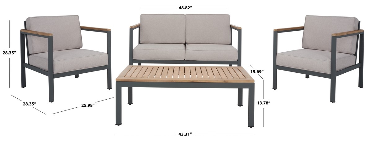 Chicopee 4 Pc Living Set - Natural/Light Grey - Safavieh - Image 9