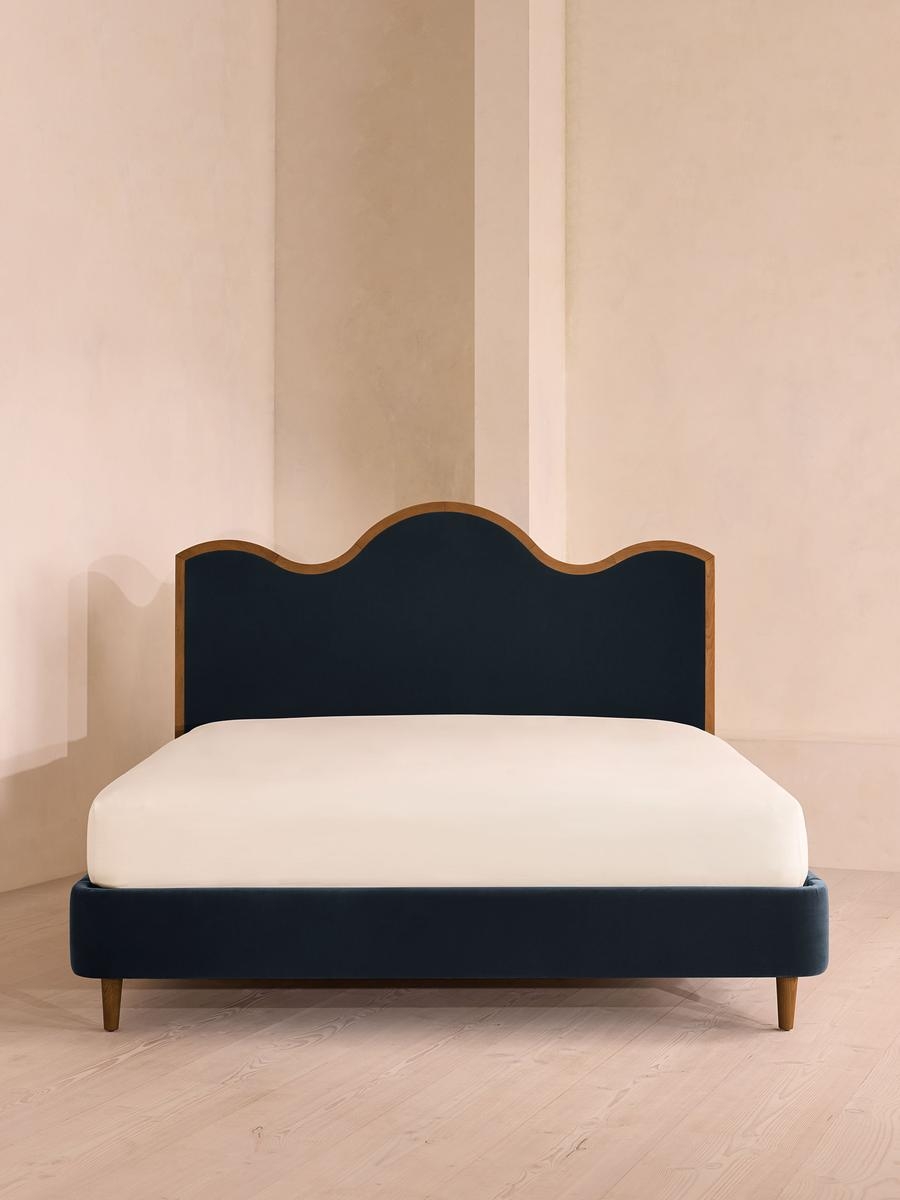 Aubrey Bed, King, Velvet, Royal Blue, US - Image 0