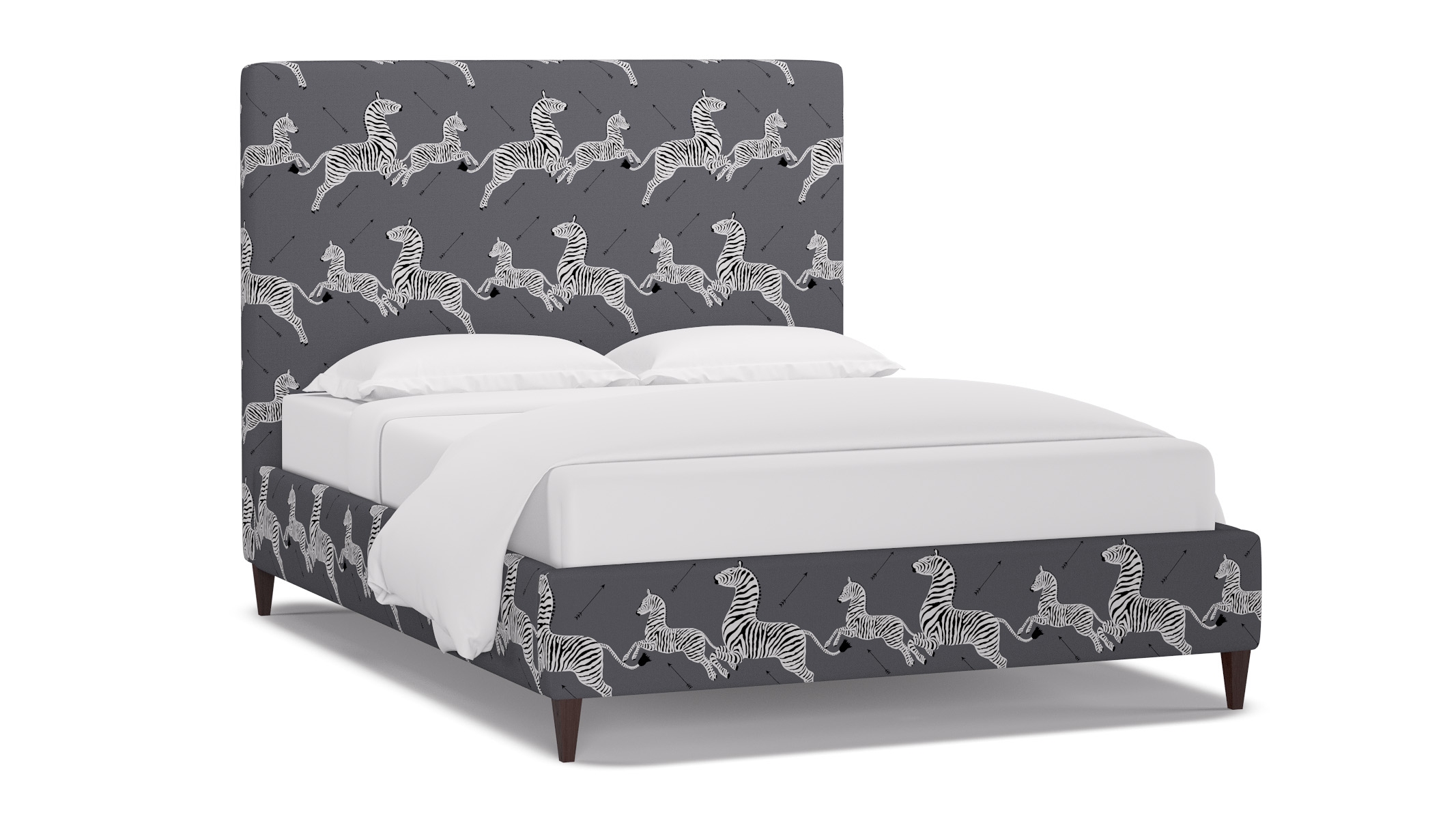 Classic Bed, Slate Zebra, Espresso Square Tapered Leg, Twin - Image 1