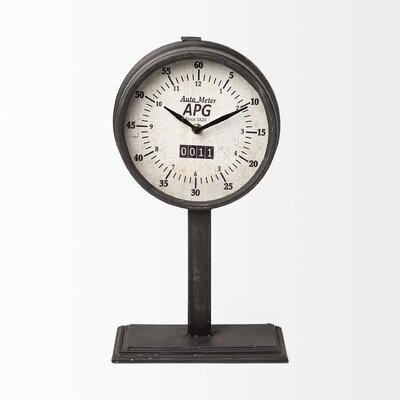Rectangular Table Clock With Automobile Speedometer Style - Image 0