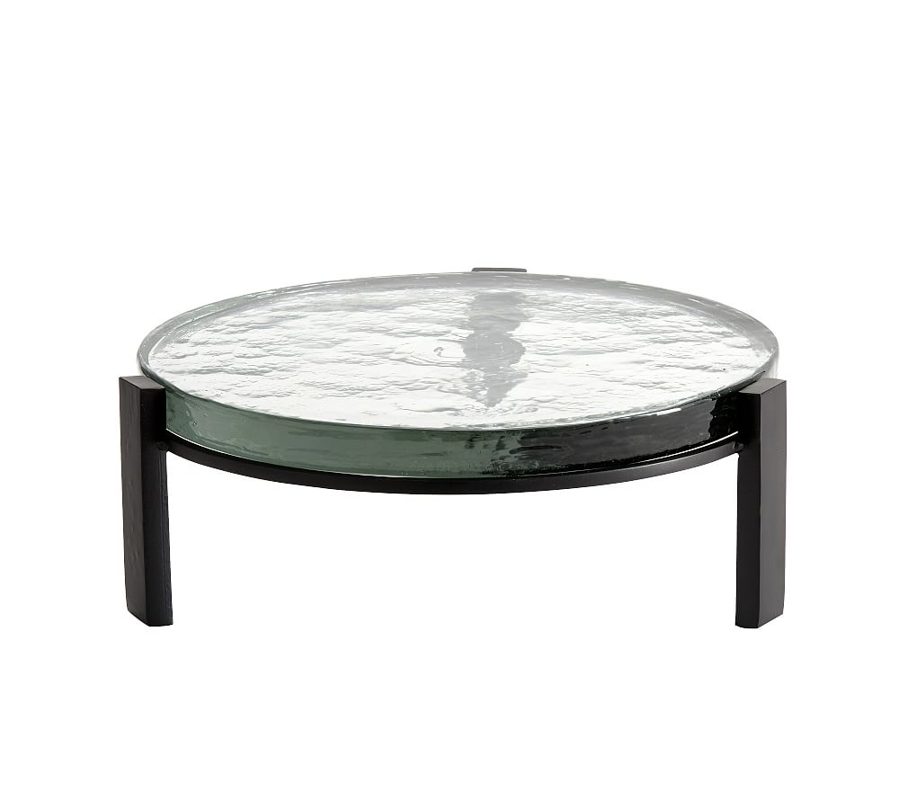 Slab Glass Round Pedestal - Small, Low - Image 0