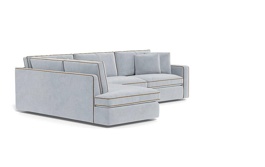James 3-Seat Left Bumper Sectional with Contrast Piping - Image 1