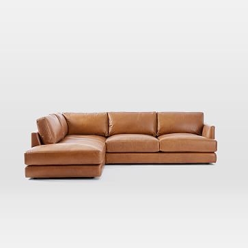 Haven Sectional Set 02: Right Arm Sofa, Left Arm Terminal Chaise, Poly, Weston Leather, Molasses - Image 5