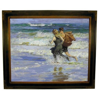 'At the Beach 1918' Framed Print on Canvas - Image 0