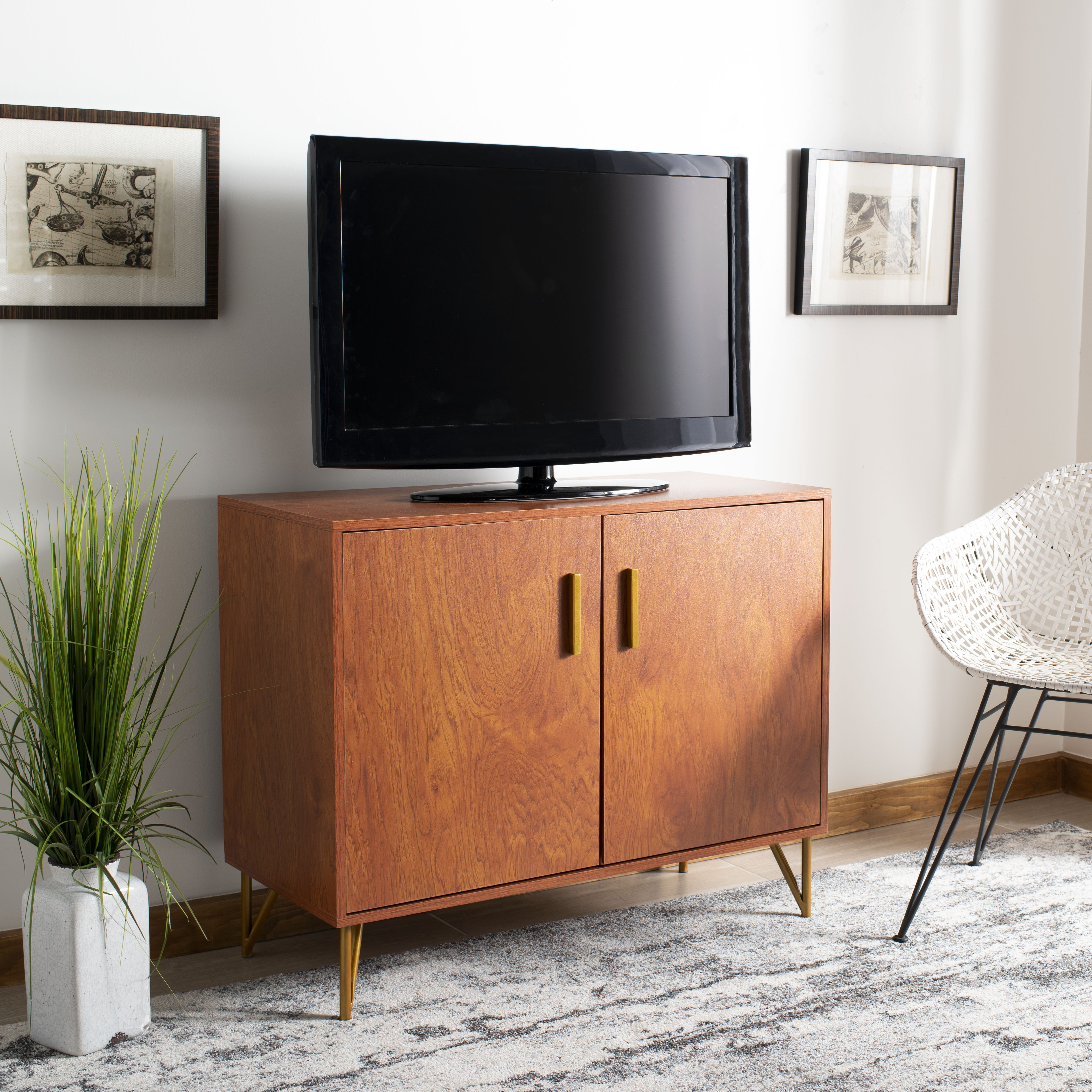 Pine 2 Door Modular Tv Unit - Natural/Gold - Safavieh - Image 8