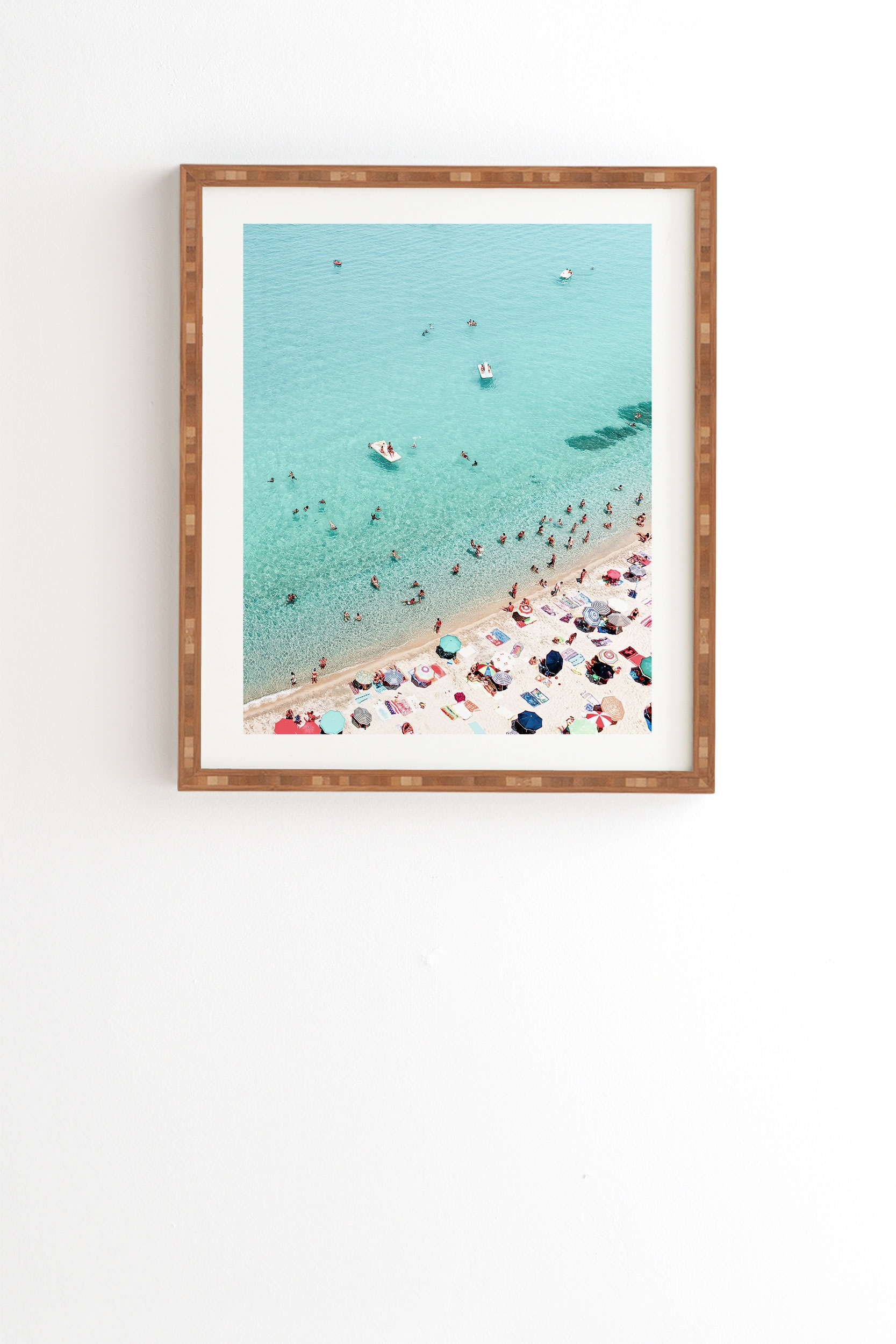 Beach People by Sisi and Seb - Framed Wall Art Bamboo 20" x 20" - Image 1