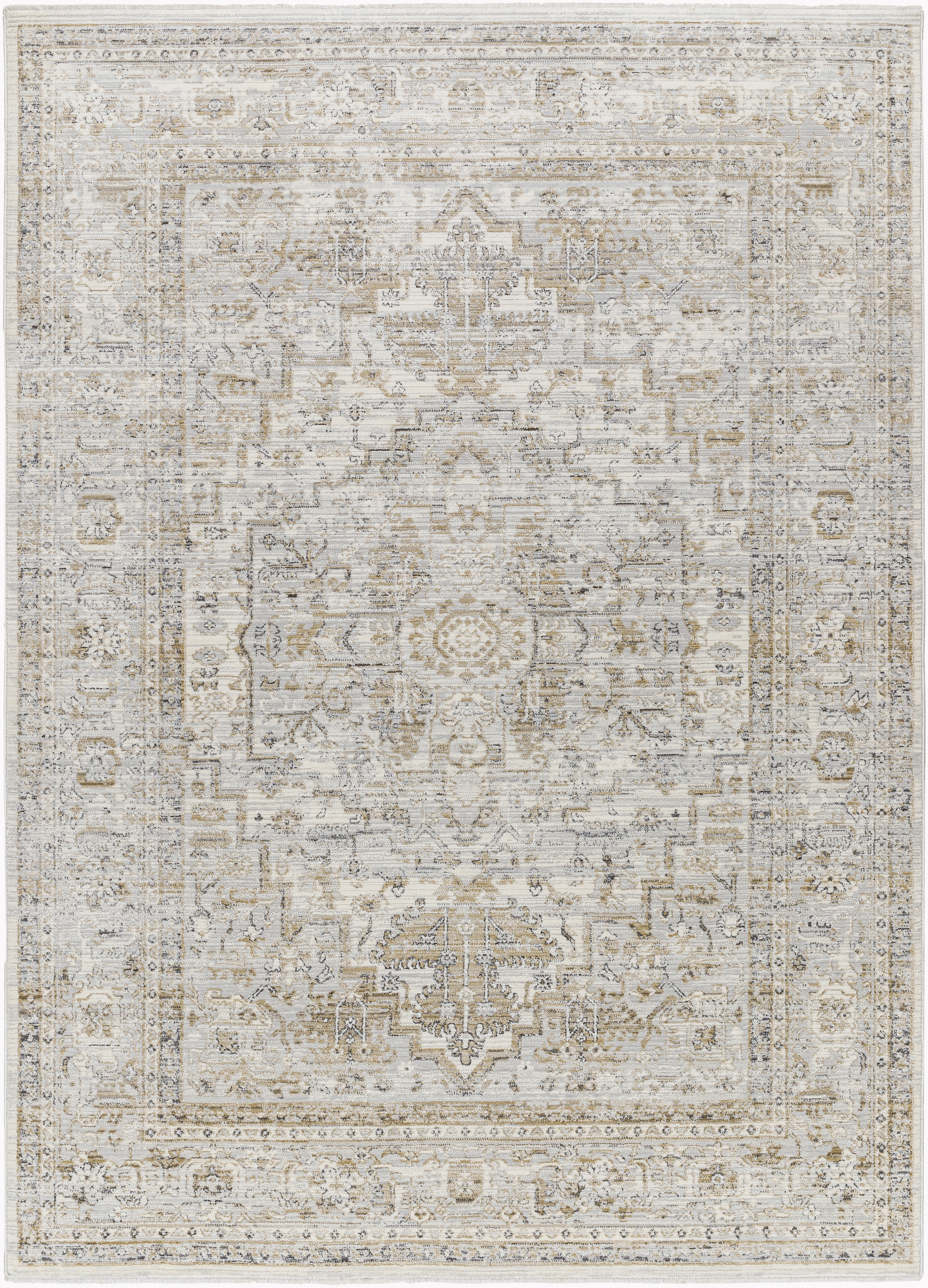 Edmonton Beige Indoor 6'7" x 9' Machine Woven Rug - Image 0