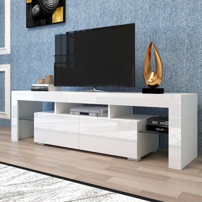 20 Colors Led Tv Stand With Remote Control Lights Black - Image 0