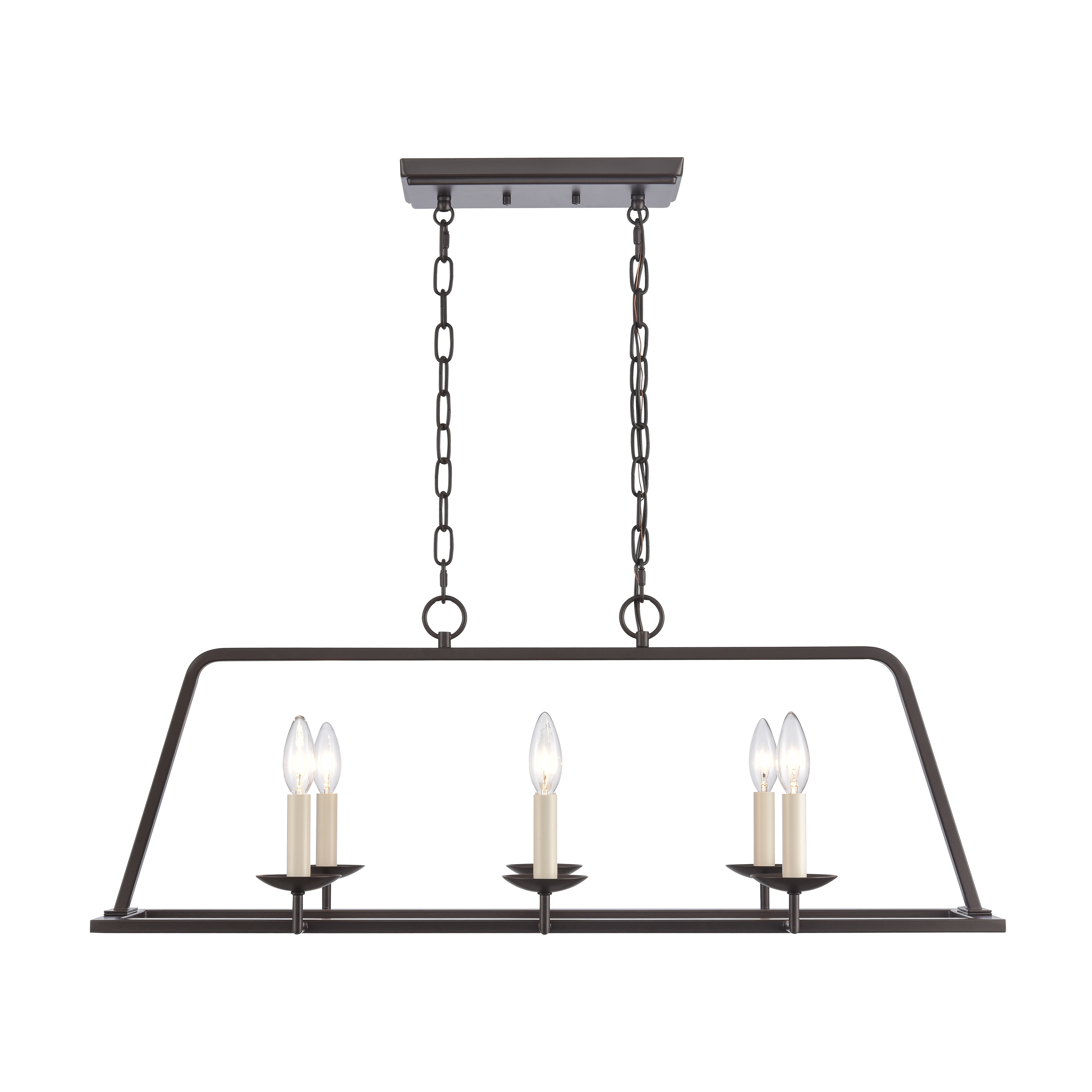 Joanie 34'' Wide 6-Light Linear Chandelier - Old Bronze - Image 0