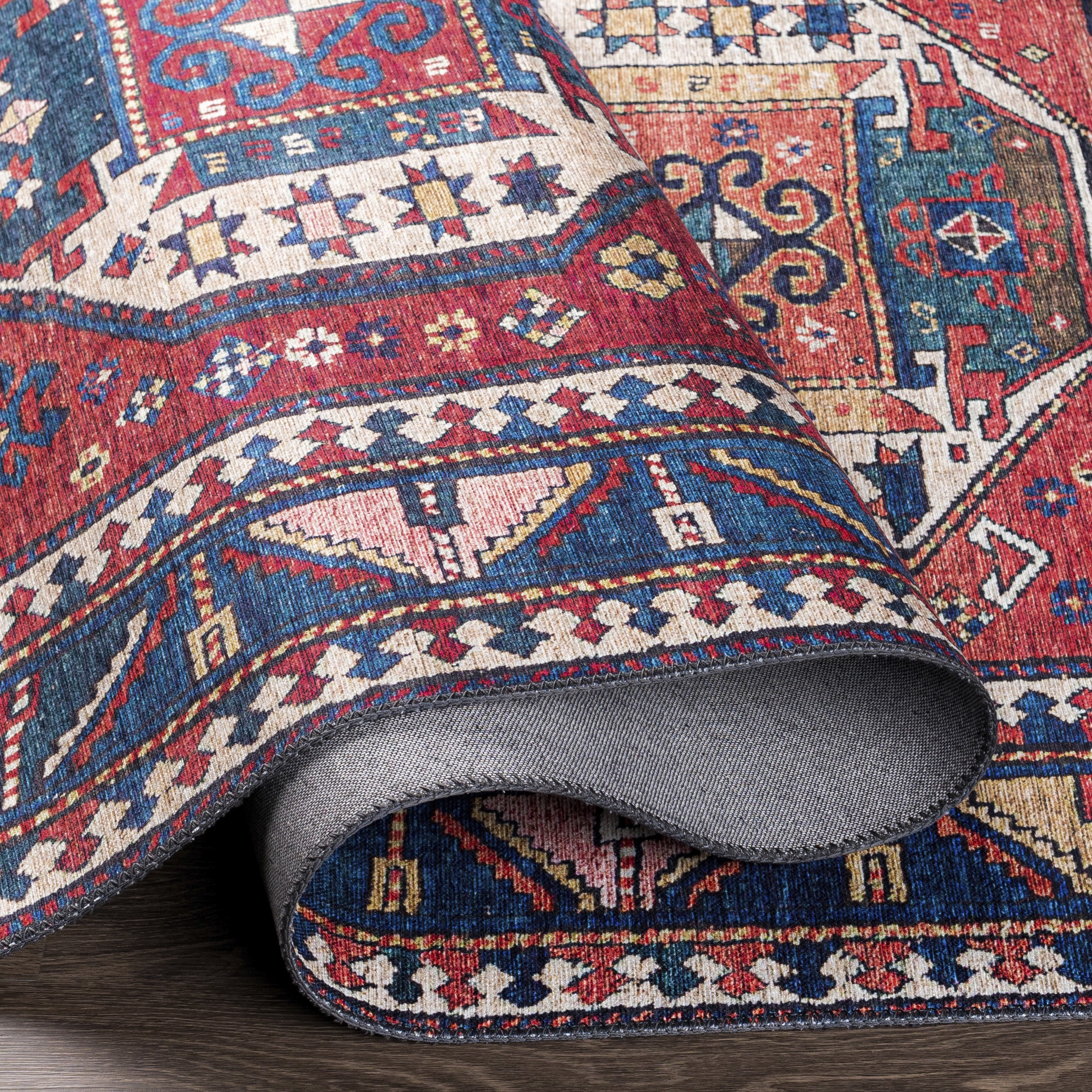 Iris Blue Indoor 5' x 7'6" Machine Woven Rug - Image 4