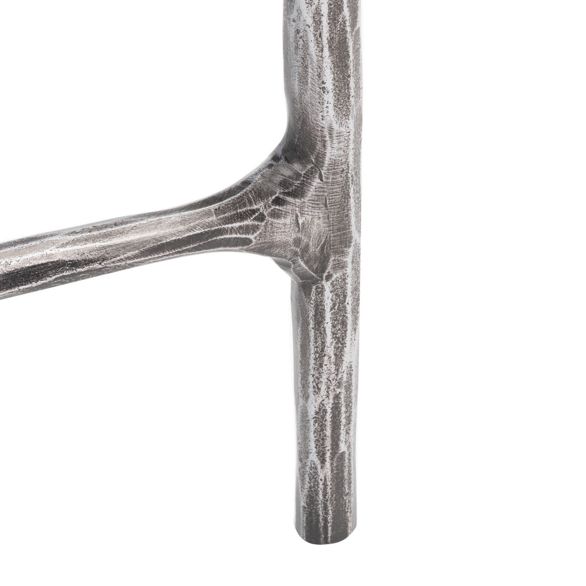 Jessa Forged Metal Rectangle Console Table - Silver - Image 3