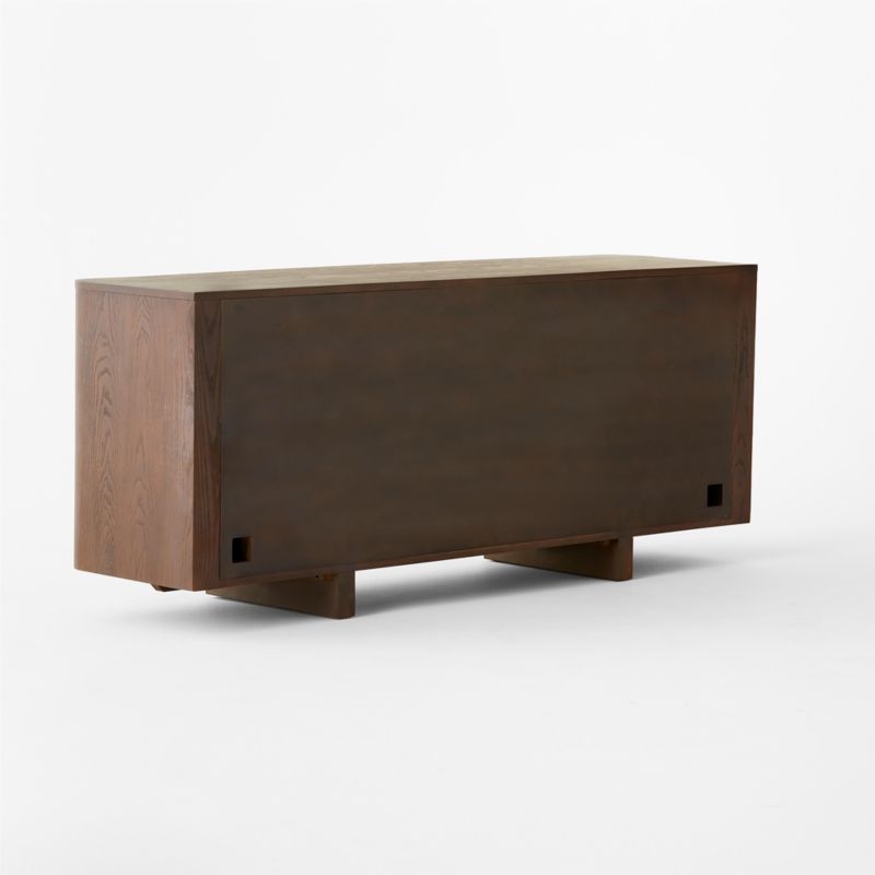 Tau 70" Brown Wood and Brass Credenza - Image 5