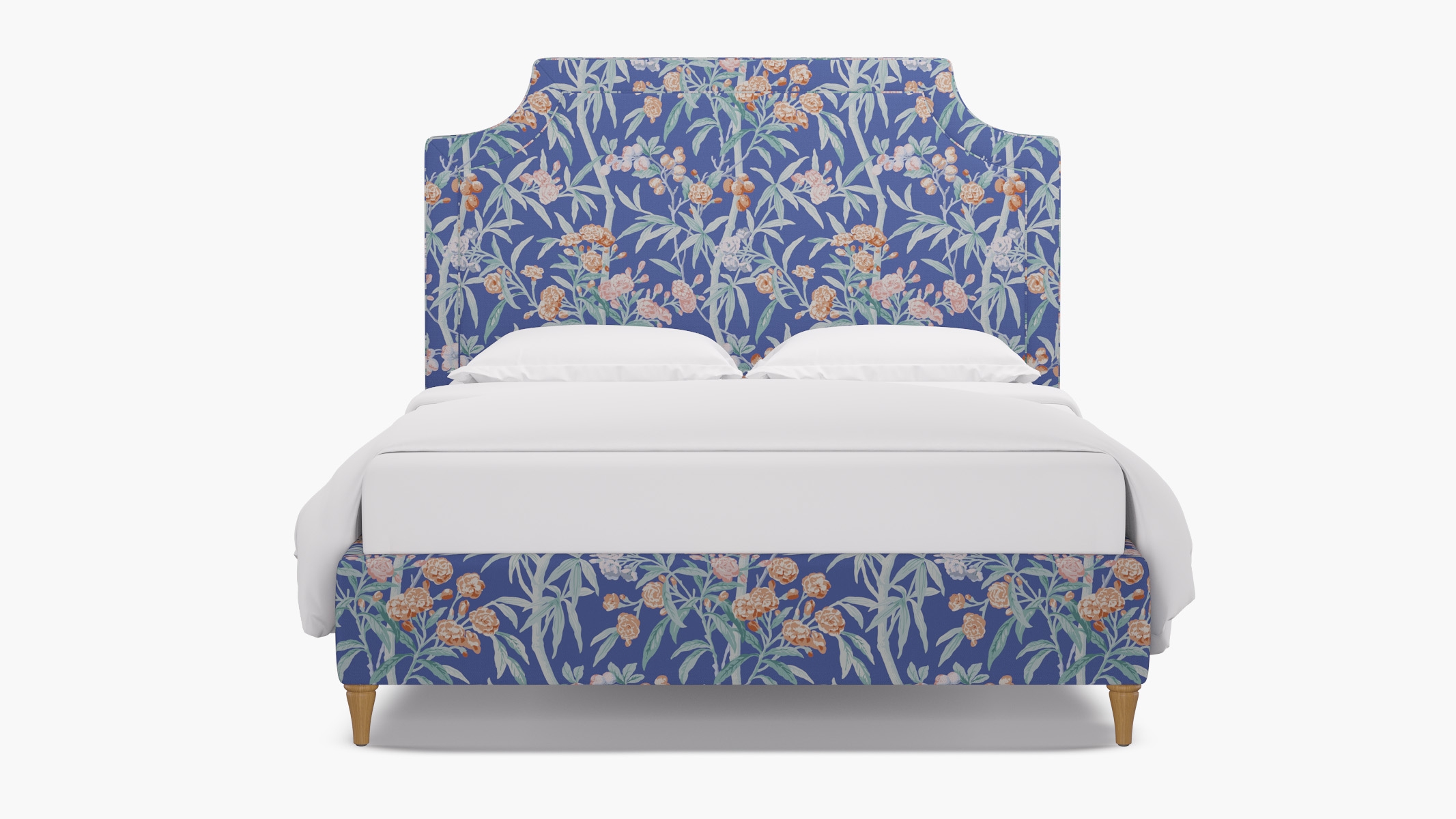 Deco Bed, Lapis Lanai, Natural Decorative Tapered Leg, Twin - Image 0