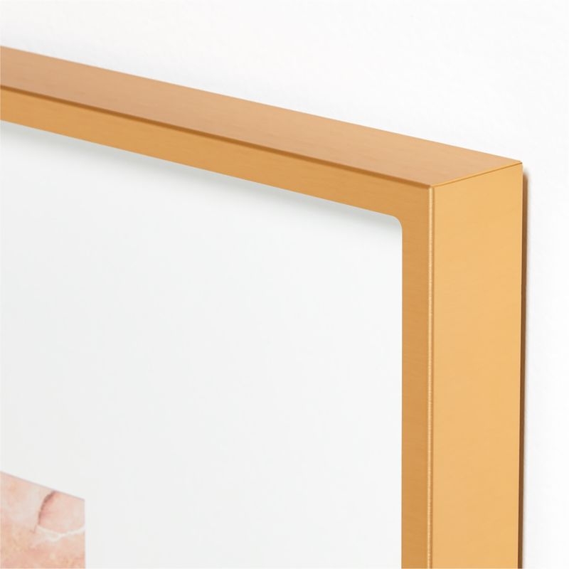 Brushed Brass Metal Picture Frame with Vertical White Mat 4x6 - Image 2