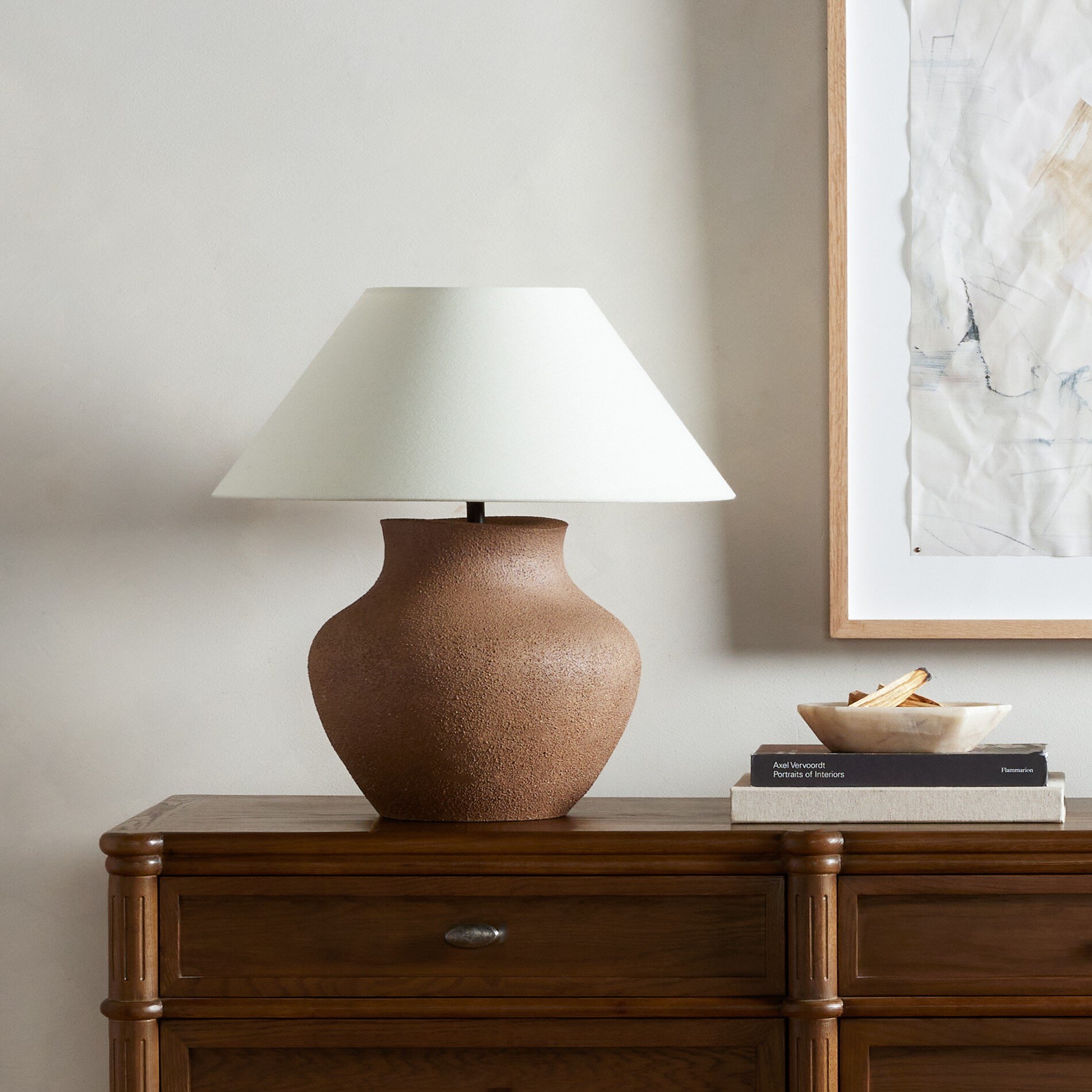 Parma Ceramic Table Lamp - Textured Dark Sand Porcelain - Image 12