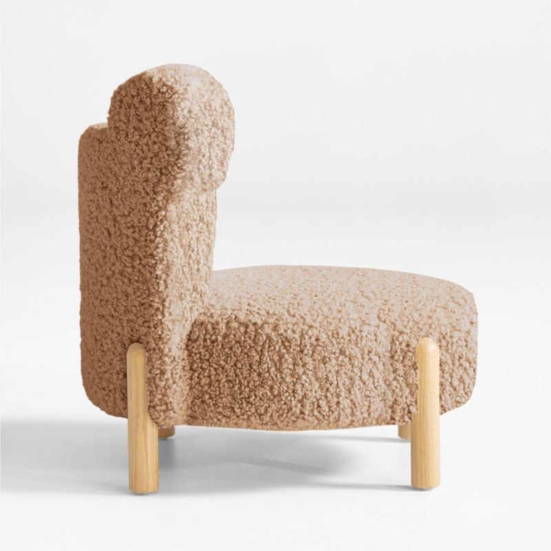 Sherpa Light Brown Bear Kids Play Chair - Image 2