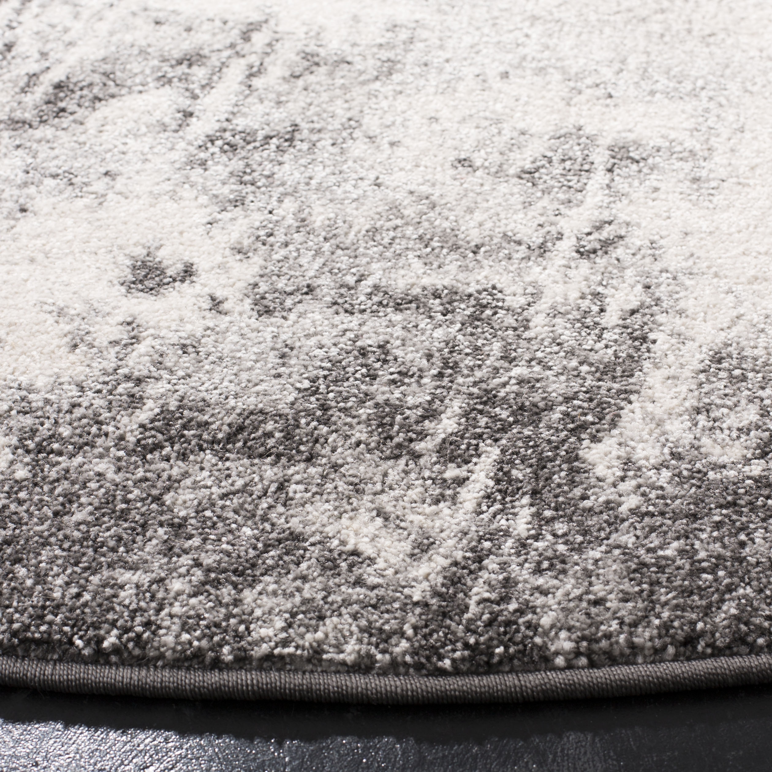 Arlo Home Woven Area Rug, SPR127F, Dark Grey/Ivory,  6' 7" X 6' 7" Round - Image 2