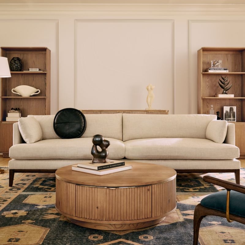 Davison 40" Round Fluted Oak Coffee Table - Image 2