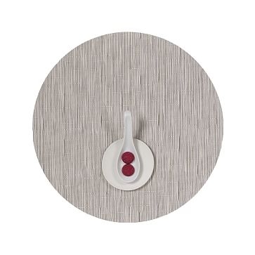 Chilewich Collection Bamboo Mat, Round, Chalk - Image 0