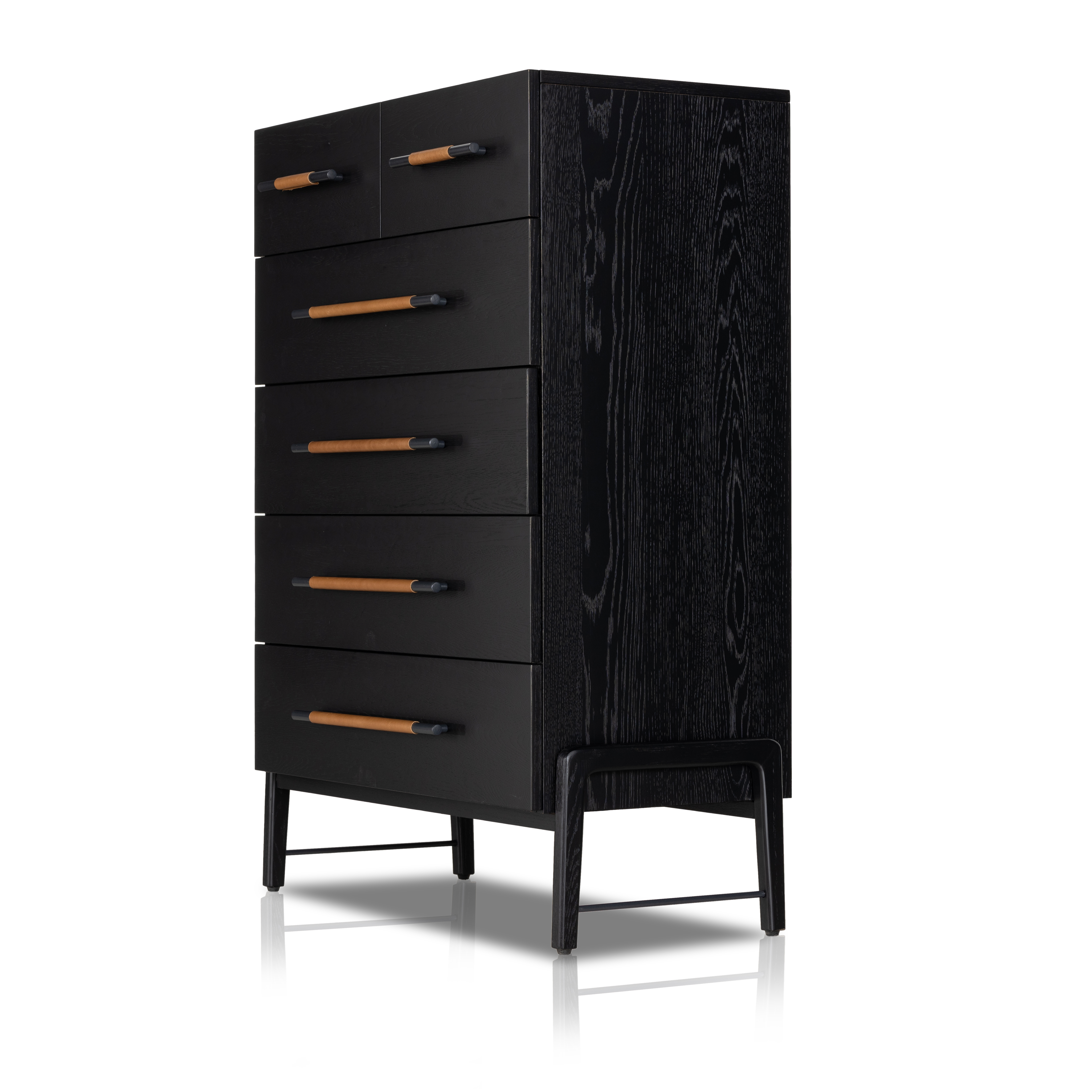 Rosedale 6 Drawer Tall Dresser-Ebony Oak - Image 3