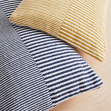 Split Lines Pillow Cover, 14"x26", Sand Yellow - Image 1
