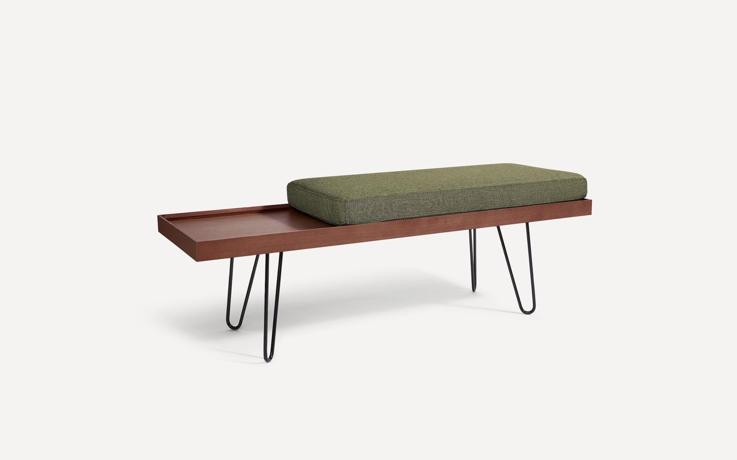 Carta Bench - Papyrus - Performance Basketweave / Oak - Wood / Straight Leg - Image 8