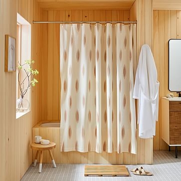 Oval Ikat Shower Curtain, Platinum, 72"x74" - Image 3