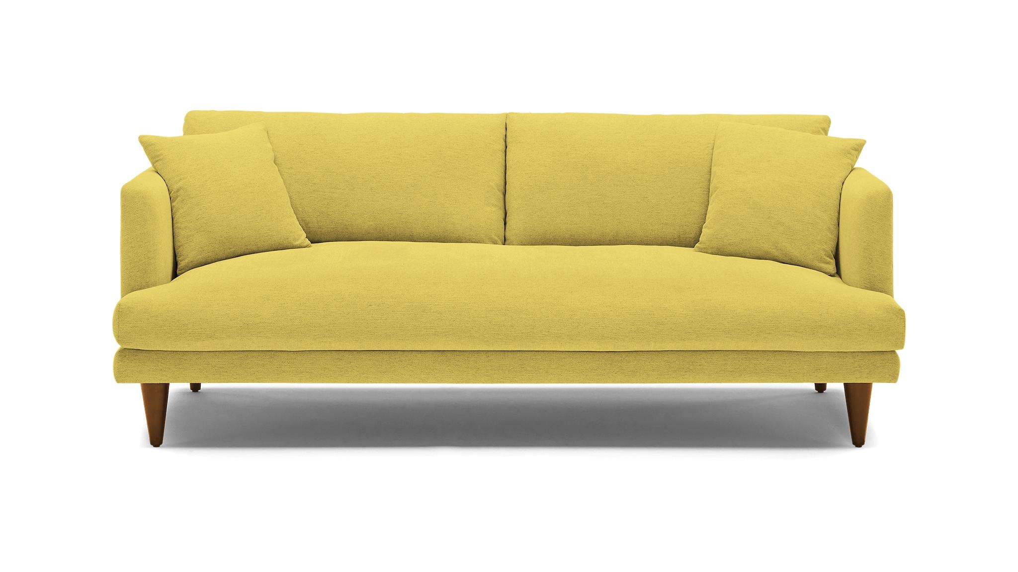 Yellow Lewis Mid Century Modern Sofa - Taylor Golden - Mocha - Cone - Image 0