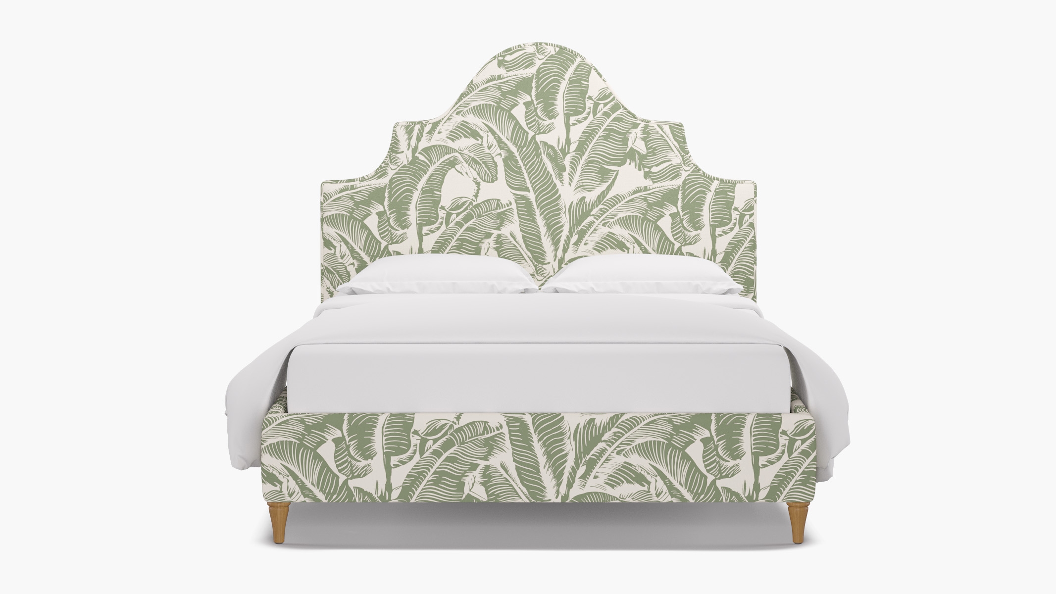 Statement Bed, Sage Martinique® Encore, Natural Decorative Tapered Leg, King - Image 0