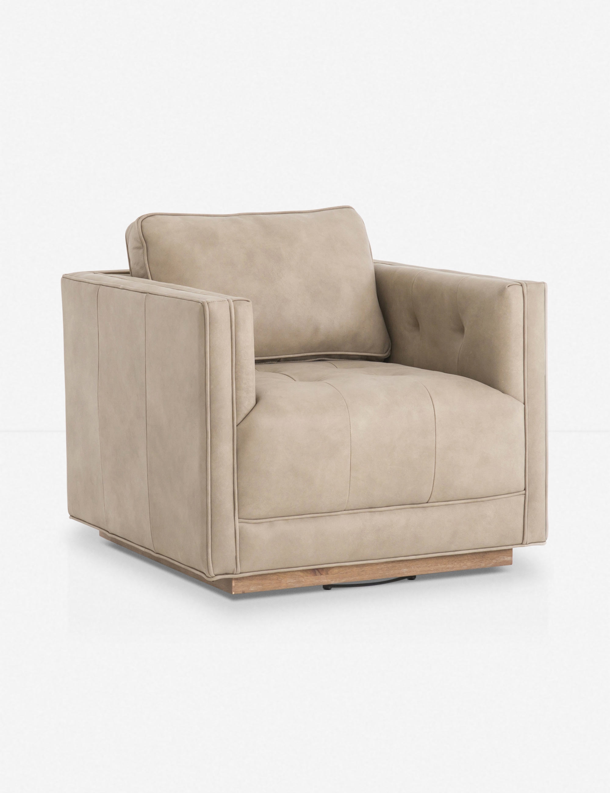 Constance Leather Swivel Chair, Natural - Image 2