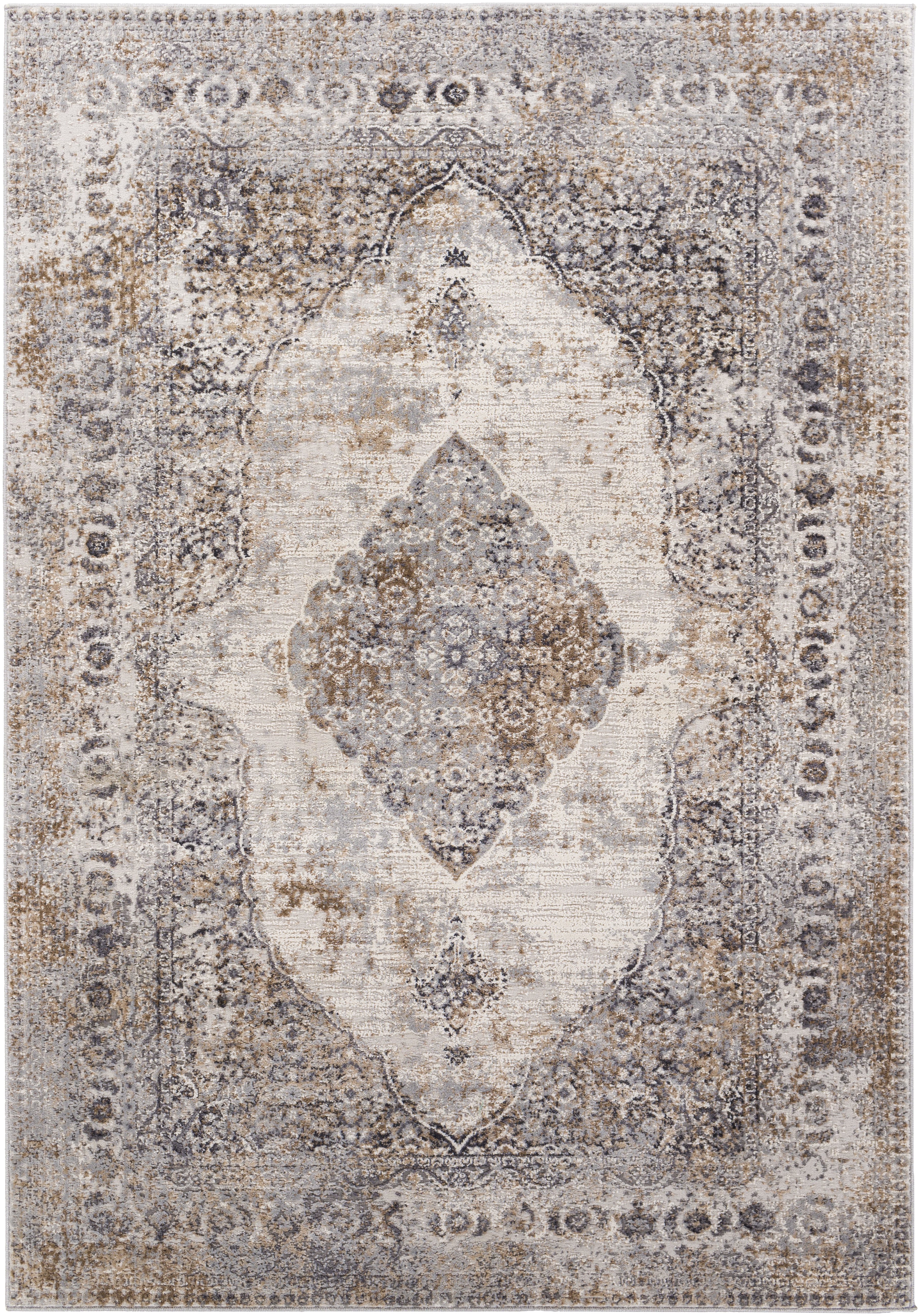 Mood Beige Indoor 5'3" x 7' Machine Woven Rug - Image 0