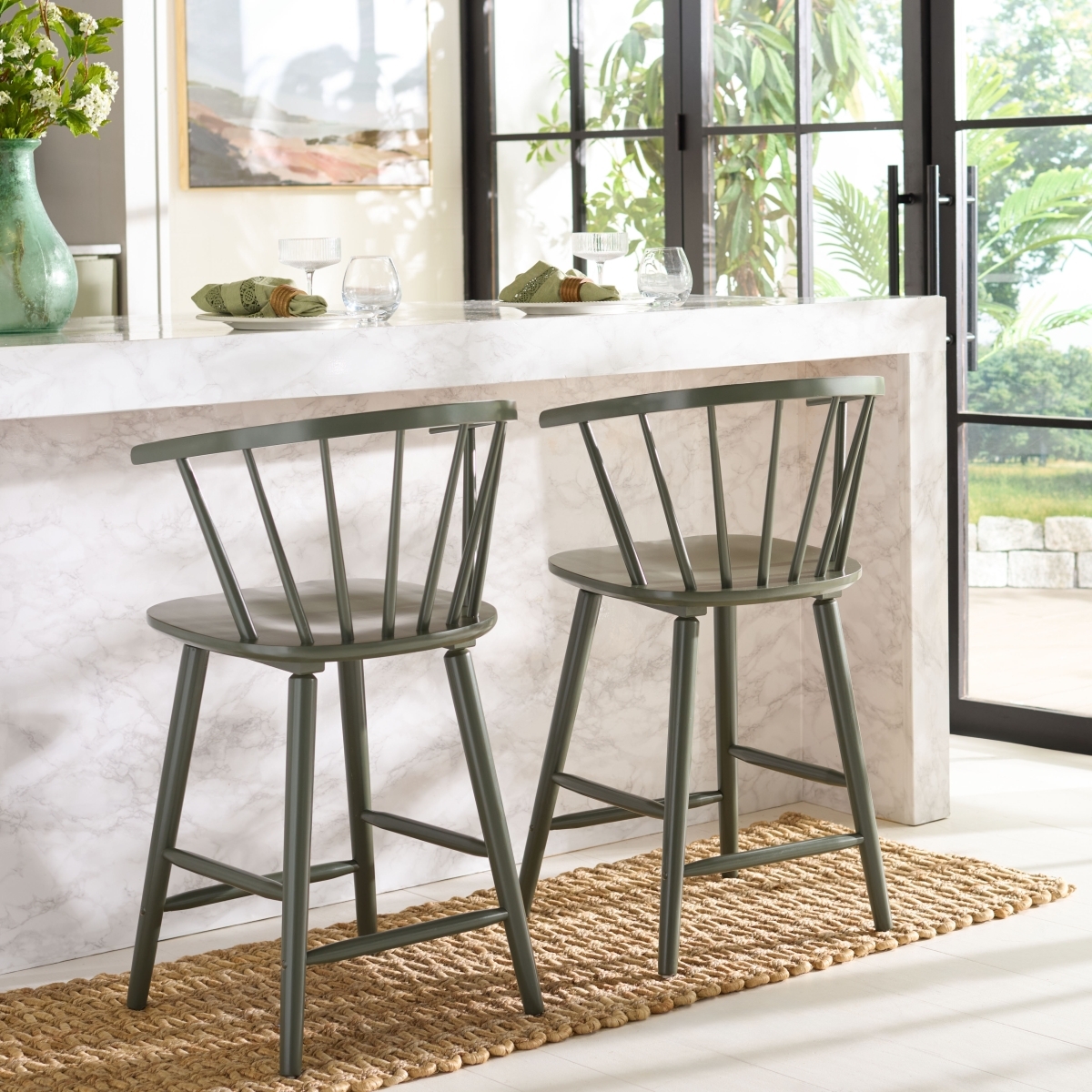 Blanchard Counter Stool - Dusty Green - Image 1