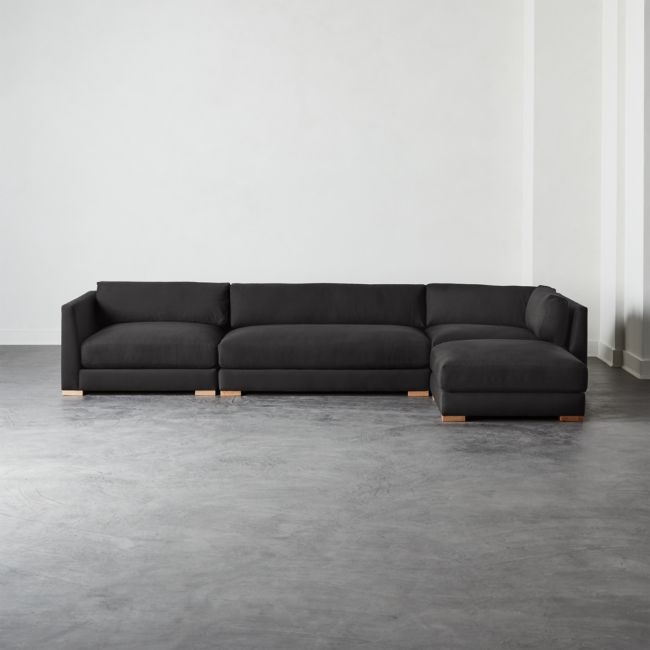 Piazza Dark Grey 4-Piece Modular Sectional Sofa - Image 0