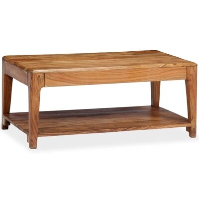 Gwen Solid Wood 4 Legs Coffee Table with Storage - Image 0