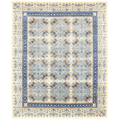 One-of-a-Kind Fjorda Hand-Knotted 2010s Cream 8'1" x 9'6" Wool Area Rug - Image 0