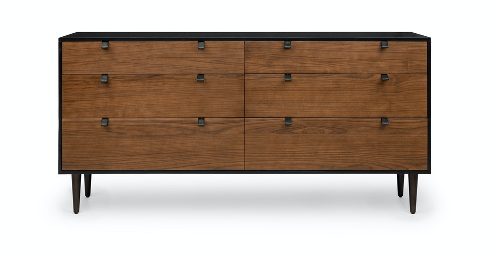 Envelo 6-Drawer Double Dresser, Black & Walnut - Image 0