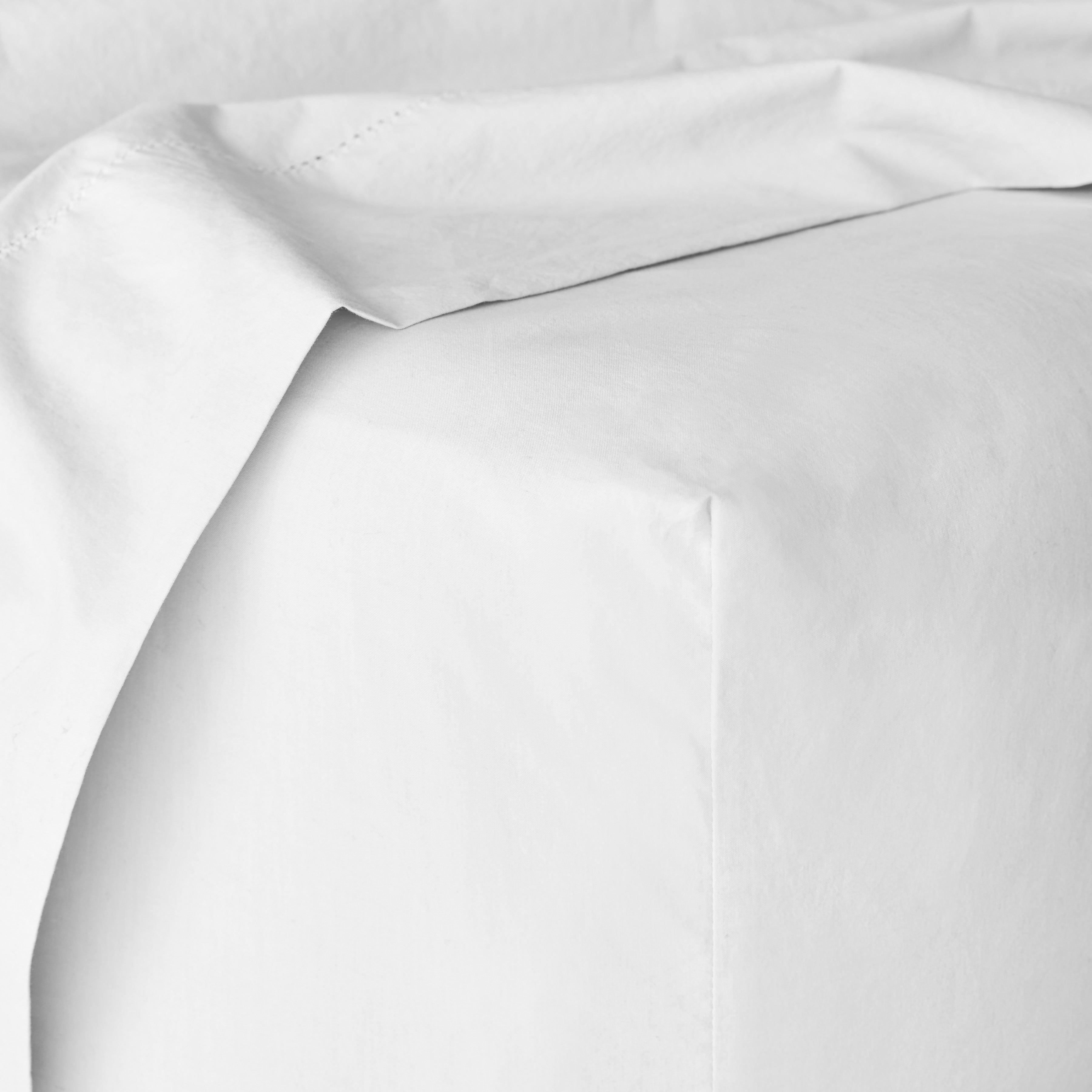 The Citizenry Organic Stonewashed Percale Fitted Bed Sheet | Full | White - Image 5