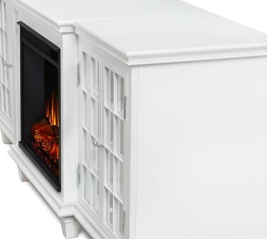 Lowe Electric Fireplace Media Cabinet, White - Image 3