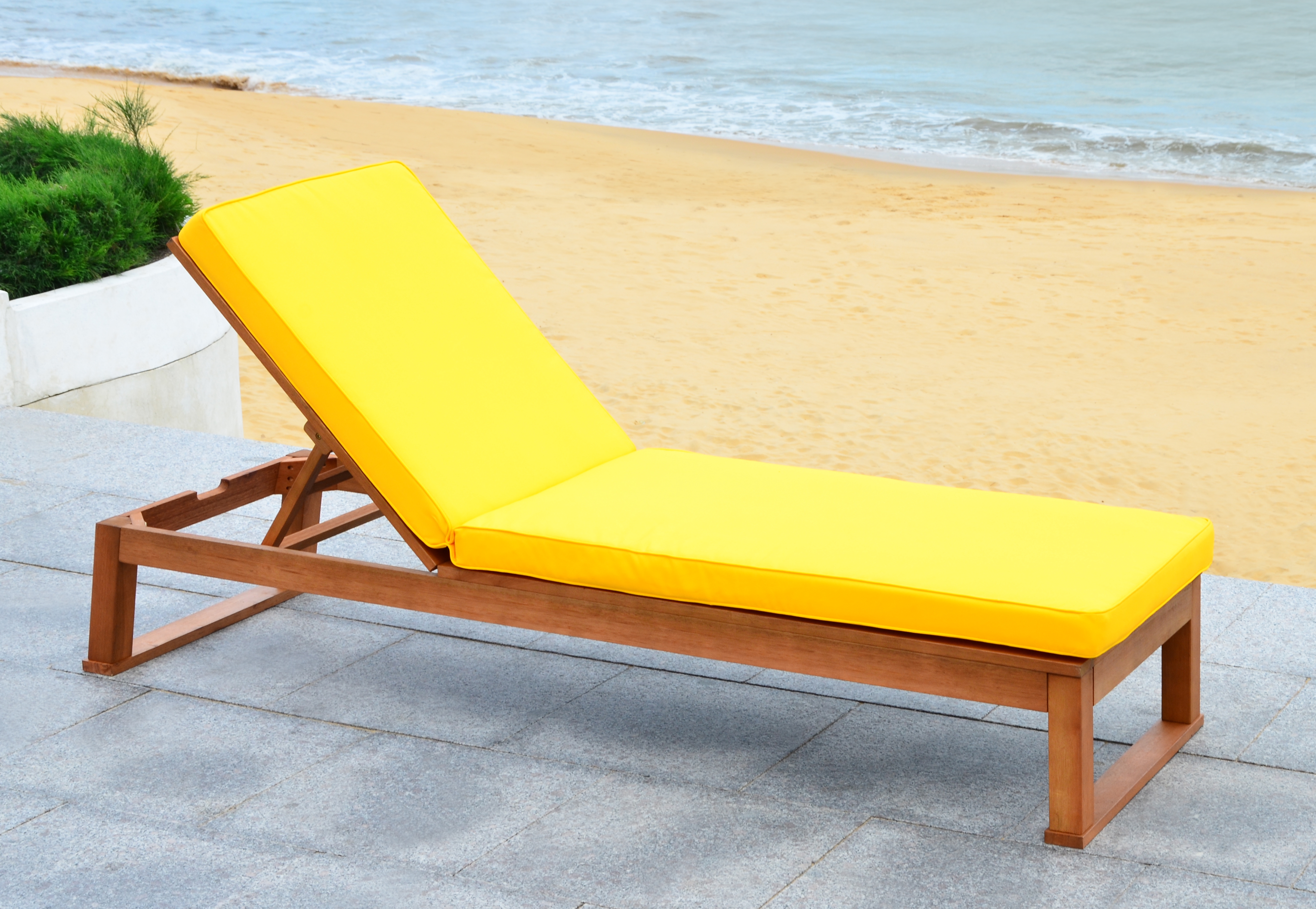 Solano Sunlounger - Natural/Yellow - Safavieh - Image 5