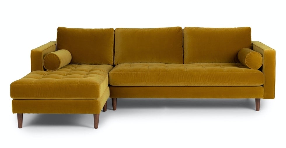 Sven Yarrow Gold Left Sectional Sofa - Image 0