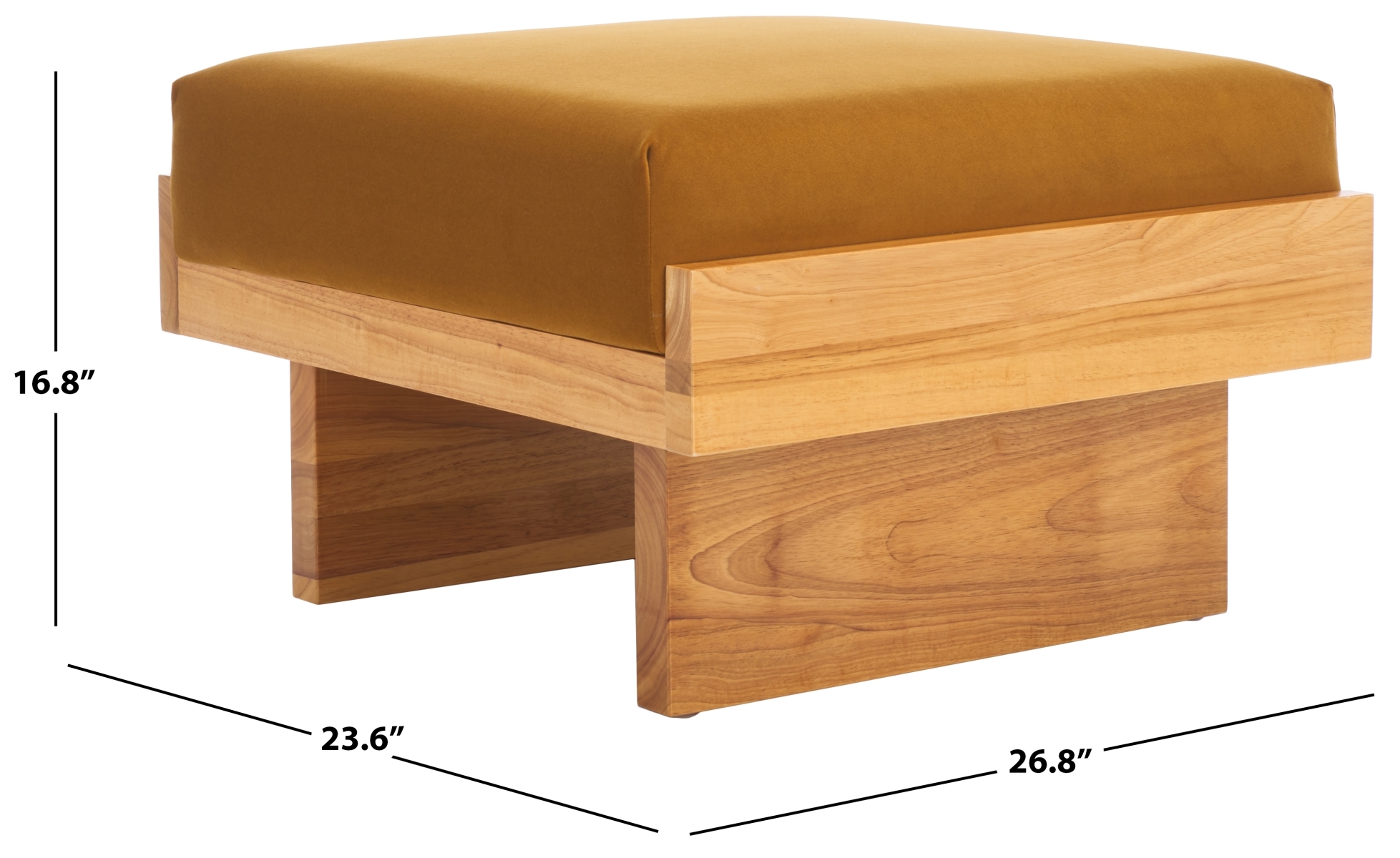 Tarilynn Ottoman - Mustard / Natural - Safavieh - Image 7