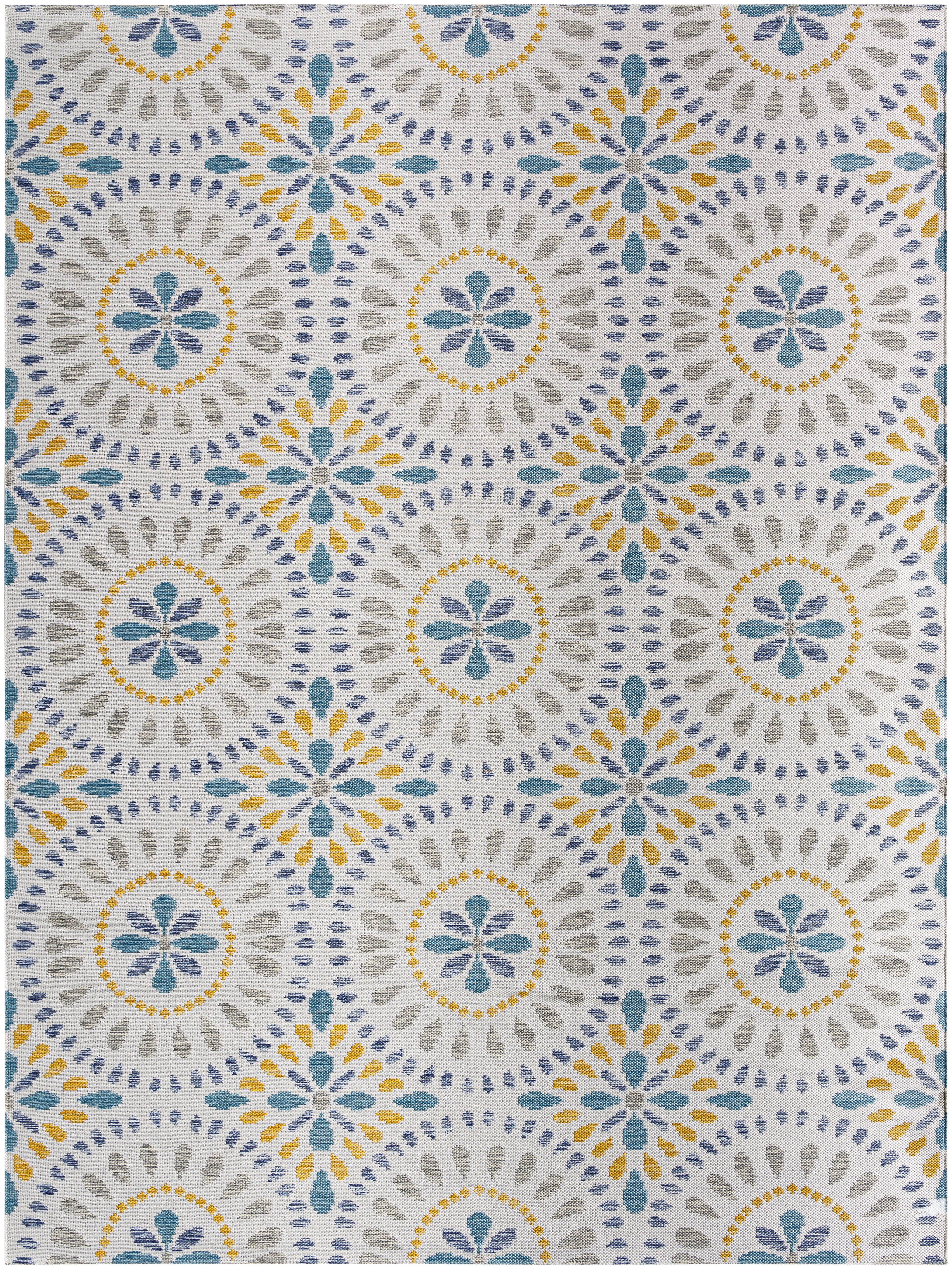 Barbados Gray Outdoor 5'2" x 7' Machine Woven Rug - Image 0