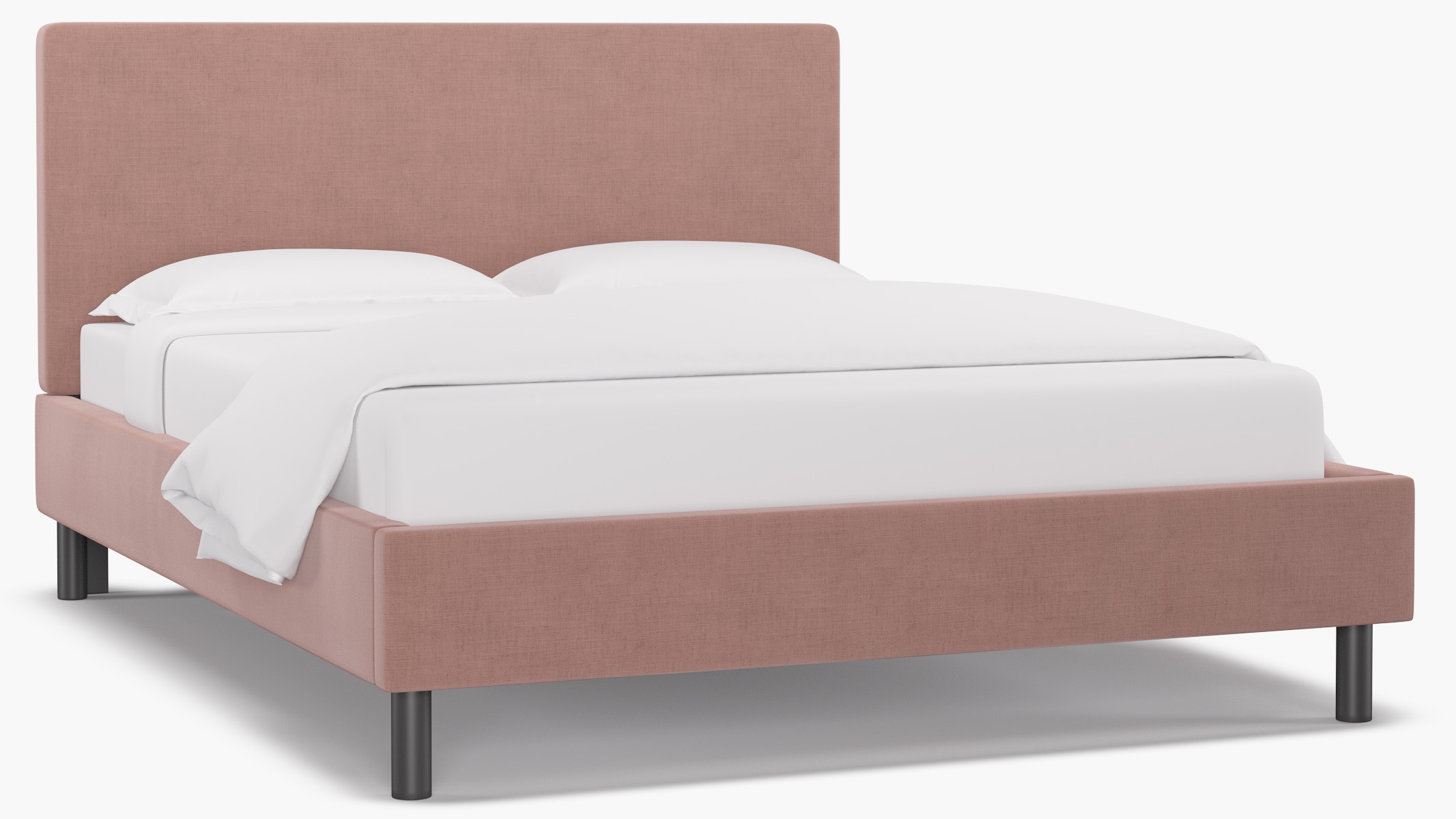 Tailored Platform Bed, Blush Everyday Linen, Queen - Image 1