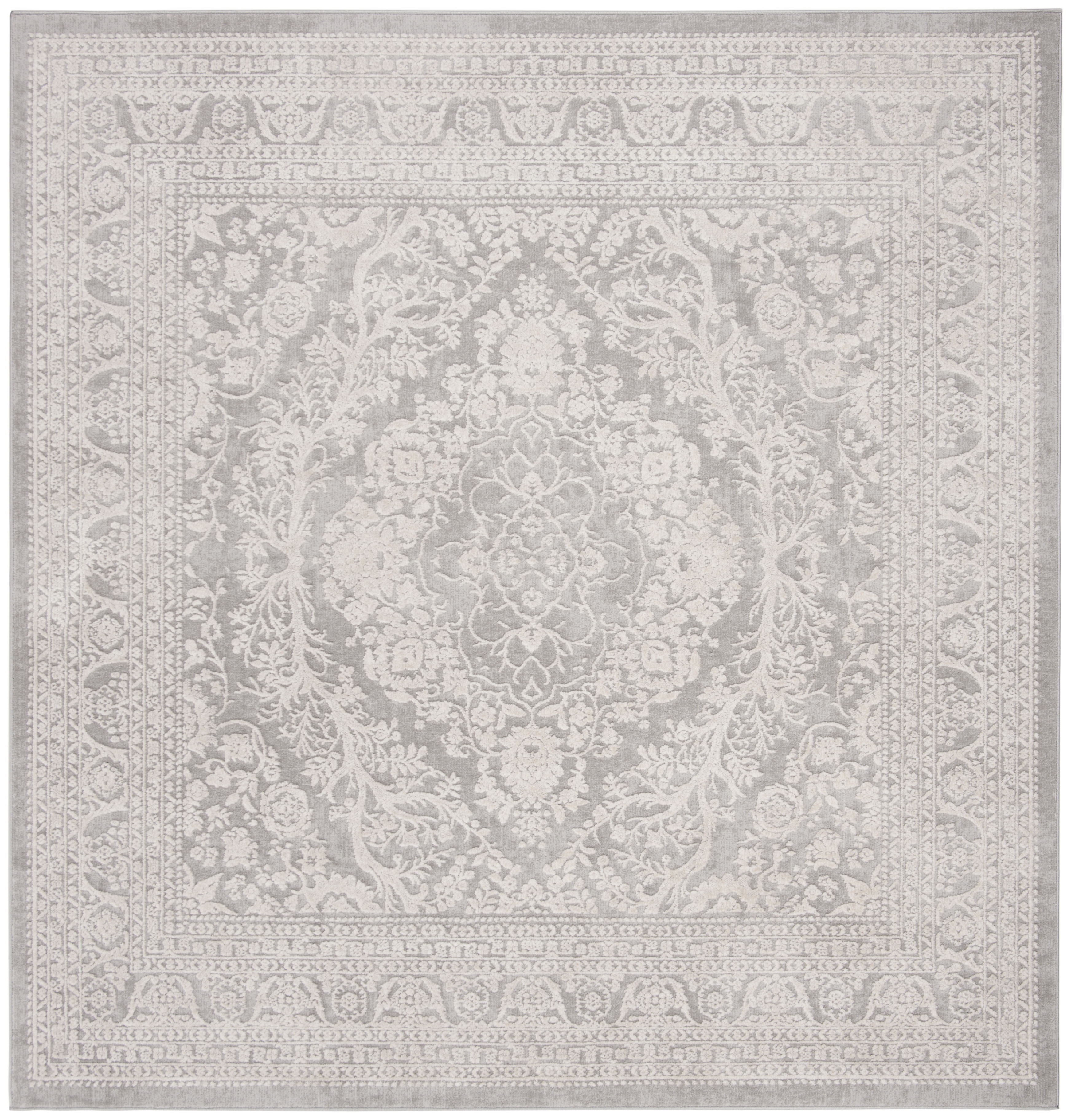Arlo Home Woven Area Rug, RFT668G, Light Grey/Cream,  6' 7" X 6' 7" Square - Image 0