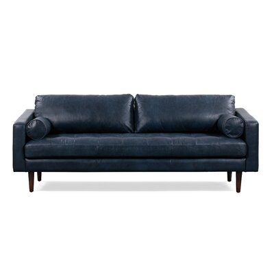 Kate Genuine Leather 88.5" Square Arm Sofa - Image 0