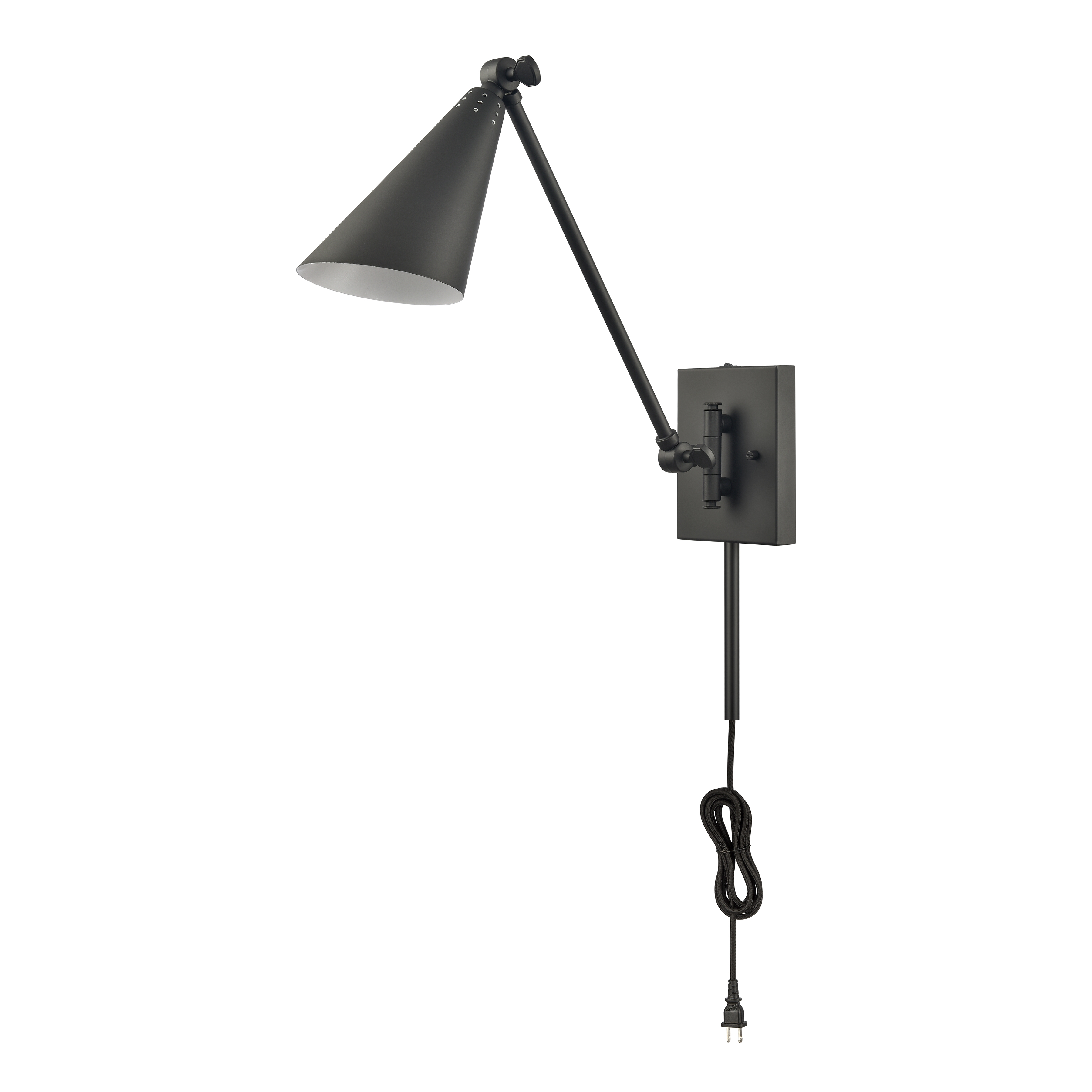 Whitmire 10.5'' High 1-Light Plug-In/Hardwire Sconce - Matte Black - Image 1