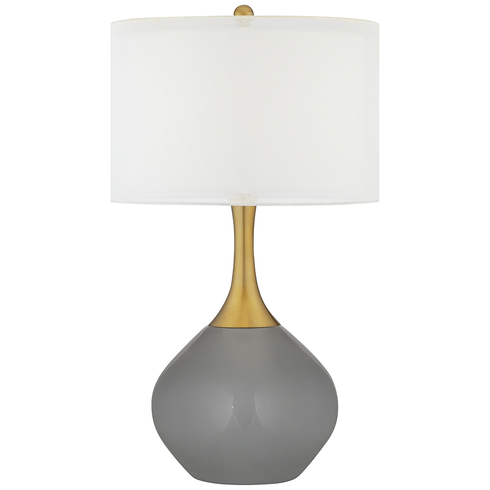 Color Plus Nickki Brass 30 1/2" High Vast Sky Blue Modern Table Lamp - Image 0